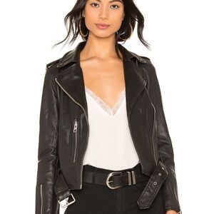 Black Leather Moto Jacket size 4/ small